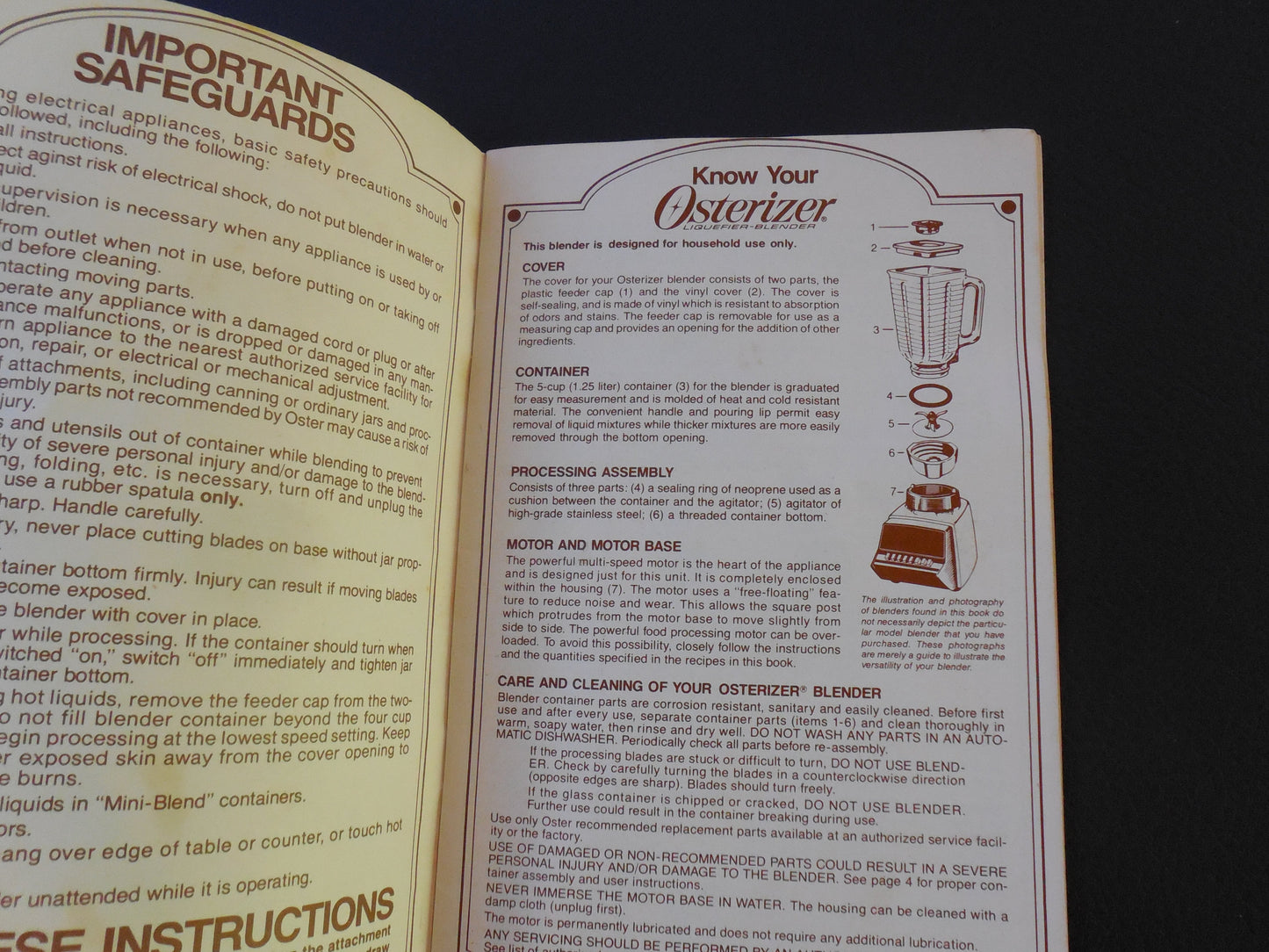 Osterizer 1984 Oster Blender Cookbook Recipe Instruction Manual Booklet vintage