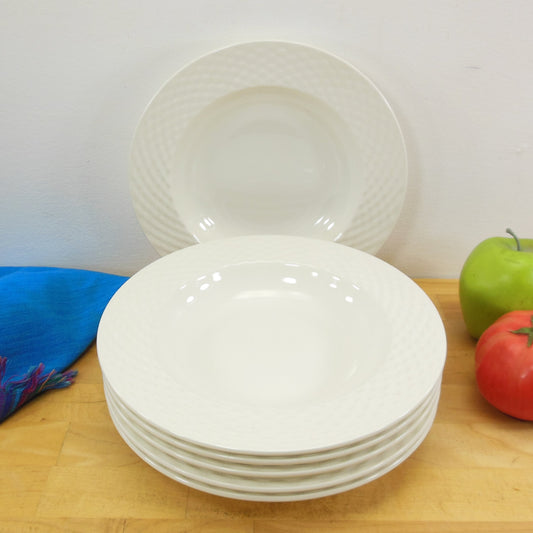 Pagnossin Italy President White Wicker Rim Soup Bowl - 6 Set