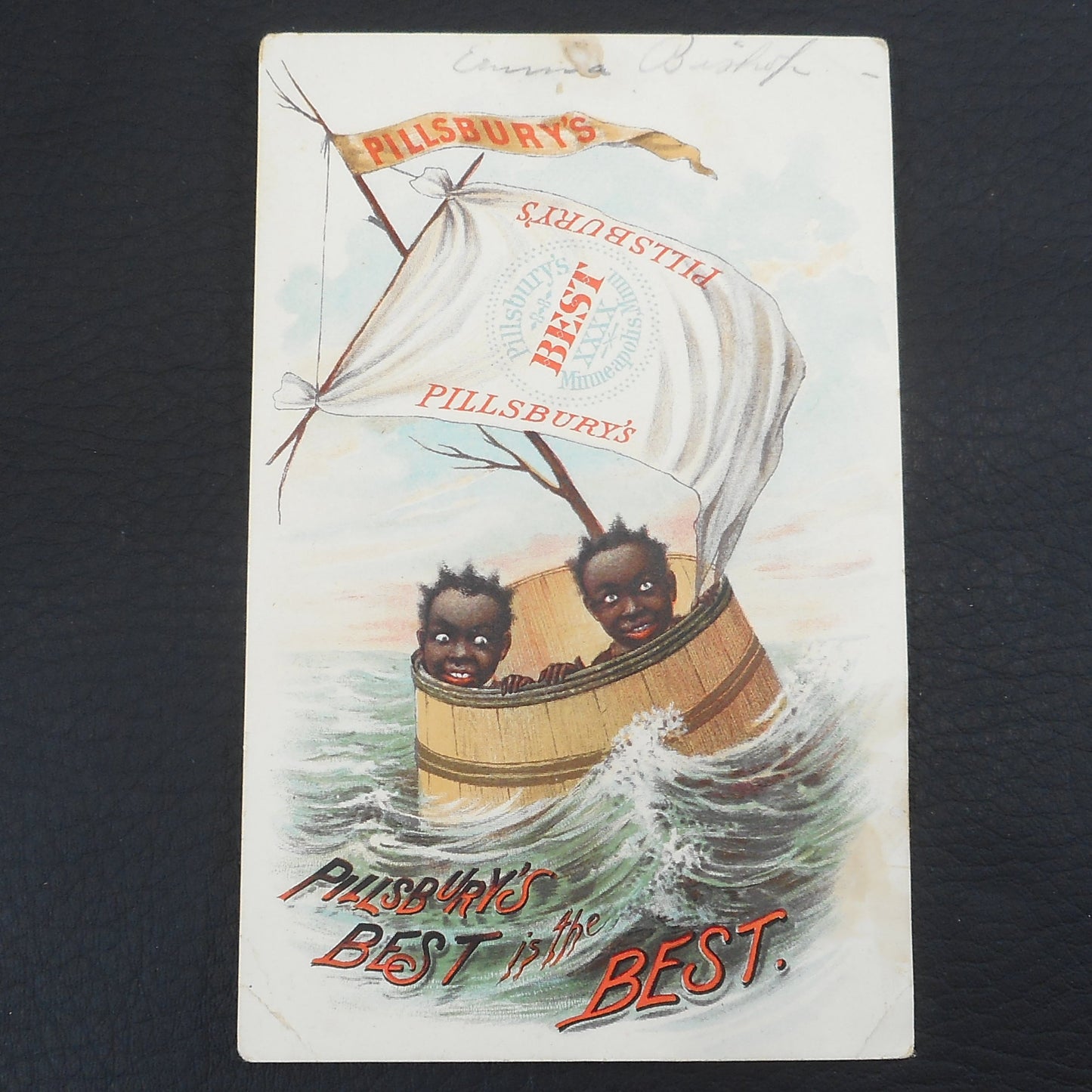 Pillsbury's Best Flour Antique Trade Card Black Americana Boys Sailing