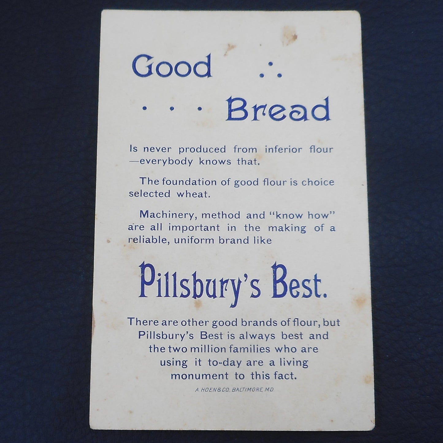 Pillsbury's Best Flour Antique Trade Card Black Americana Boys Sailing Hoen Co.