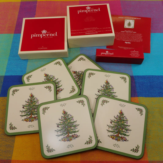 Pimpernel Spode Christmas Tree Drink Coasters Open Box New 6 Set