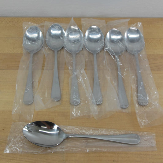 Barclay Geneve Korea Oyster Bay Stainless Flatware NOS - 7 Set Place Oval Soup Spoon