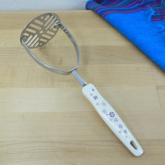 Ekco USA Stainless Masher Melamine Purple Flower Power Starburst Hearts