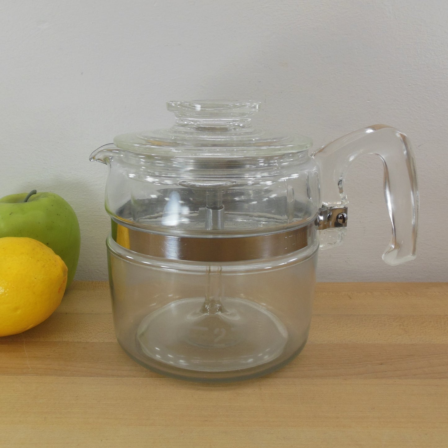 Pyrex Flameware Glass 4 Cup Coffee Pot Percolator Stove Top