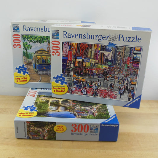 Ravensburger Puzzle 3 Lot 300 Large Pieces Mary's General Store Times Square Over The River
