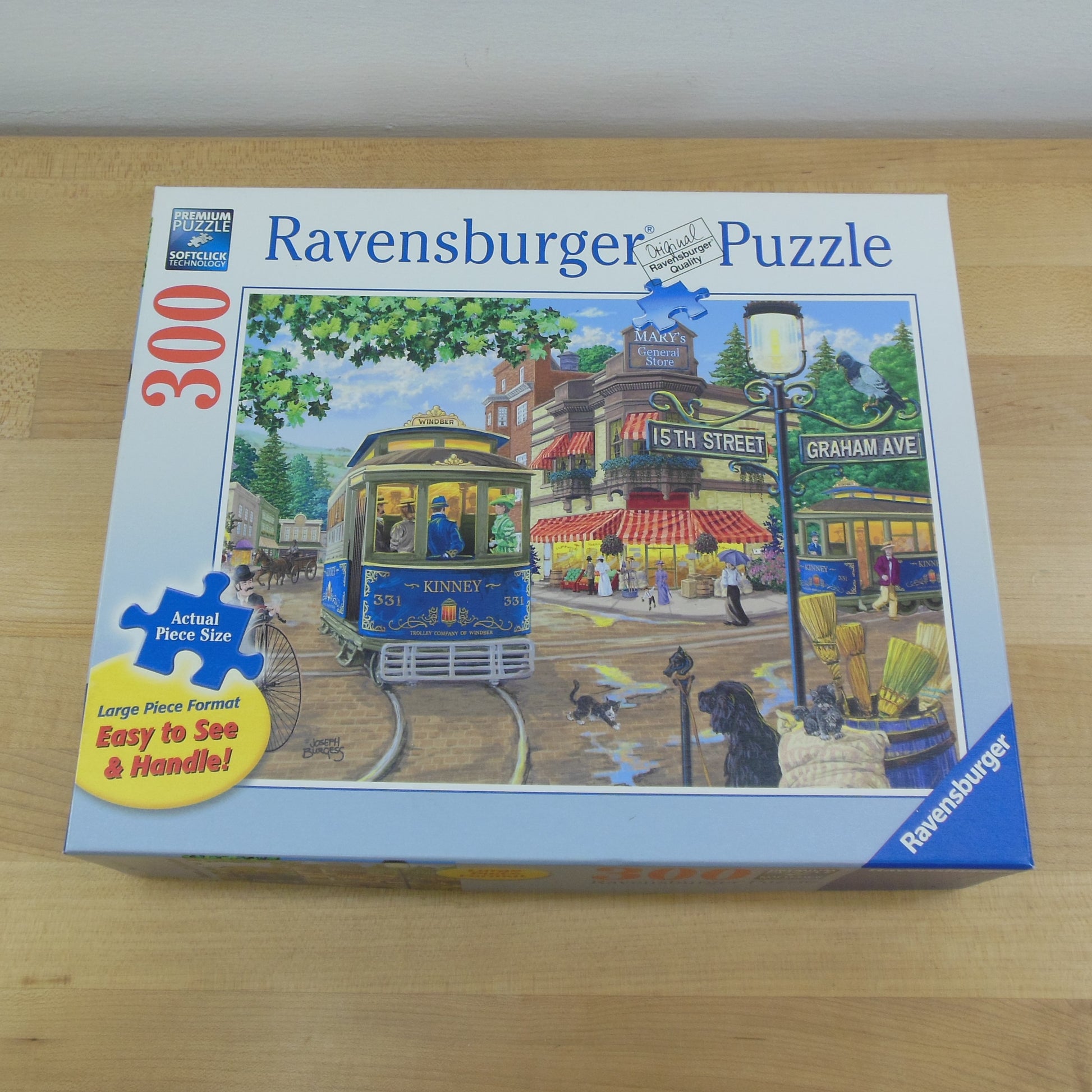Ravensburger Puzzle 3 Lot 300 Large Pieces Mary's General Store Times Square Over The River Trolley car