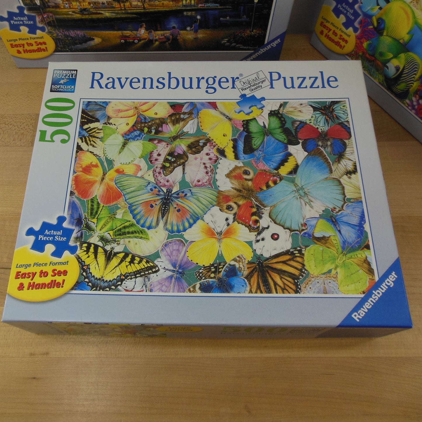 Ravensburger Puzzle 3 Lot 500 Large Pieces Star Spangled Underwater Smiles Butterflies Used