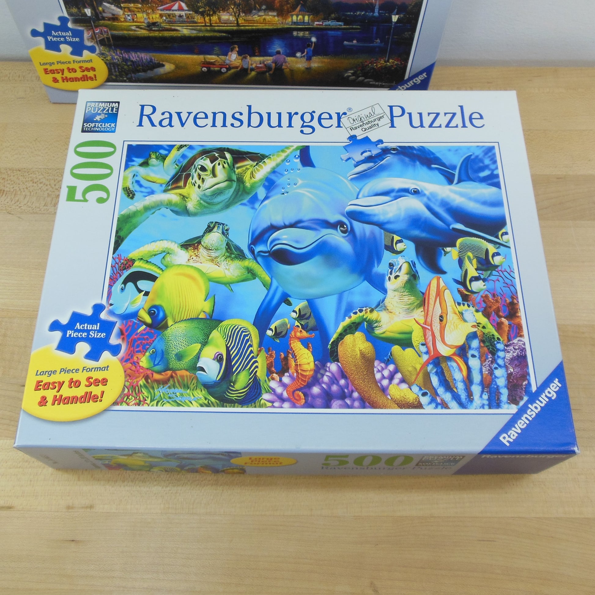 Ravensburger Puzzle 3 Lot 500 Large Pieces Star Spangled Underwater Smiles Butterflies Underwater Animals Sea Life