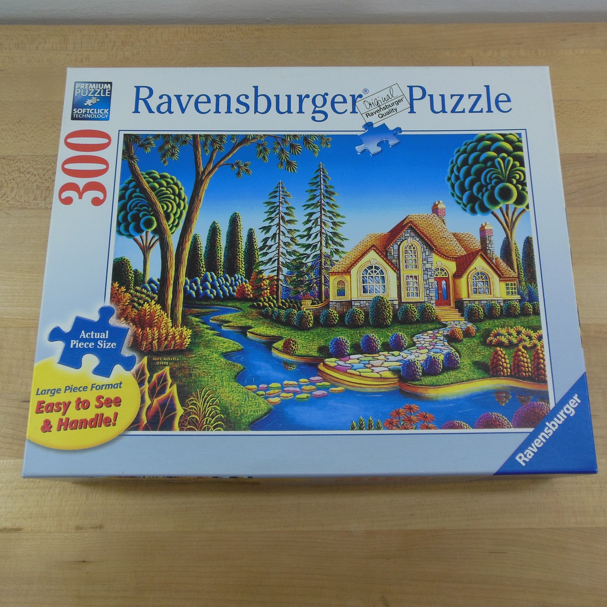 Ravensburger Puzzle 3 Lot 300 Large Pieces Cottage Dream Toy Shelf Flower Kaleidoscope Landscape