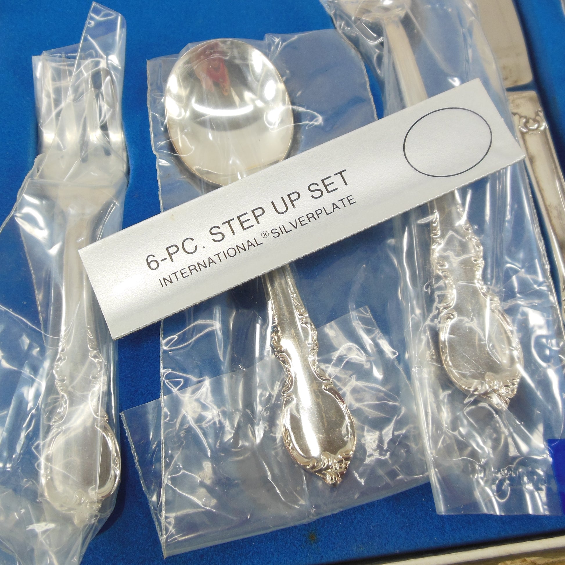 International Silverplate Reflection 6 Piece Step Up Flatware Set Baby Child Youth New Old Stock NOS