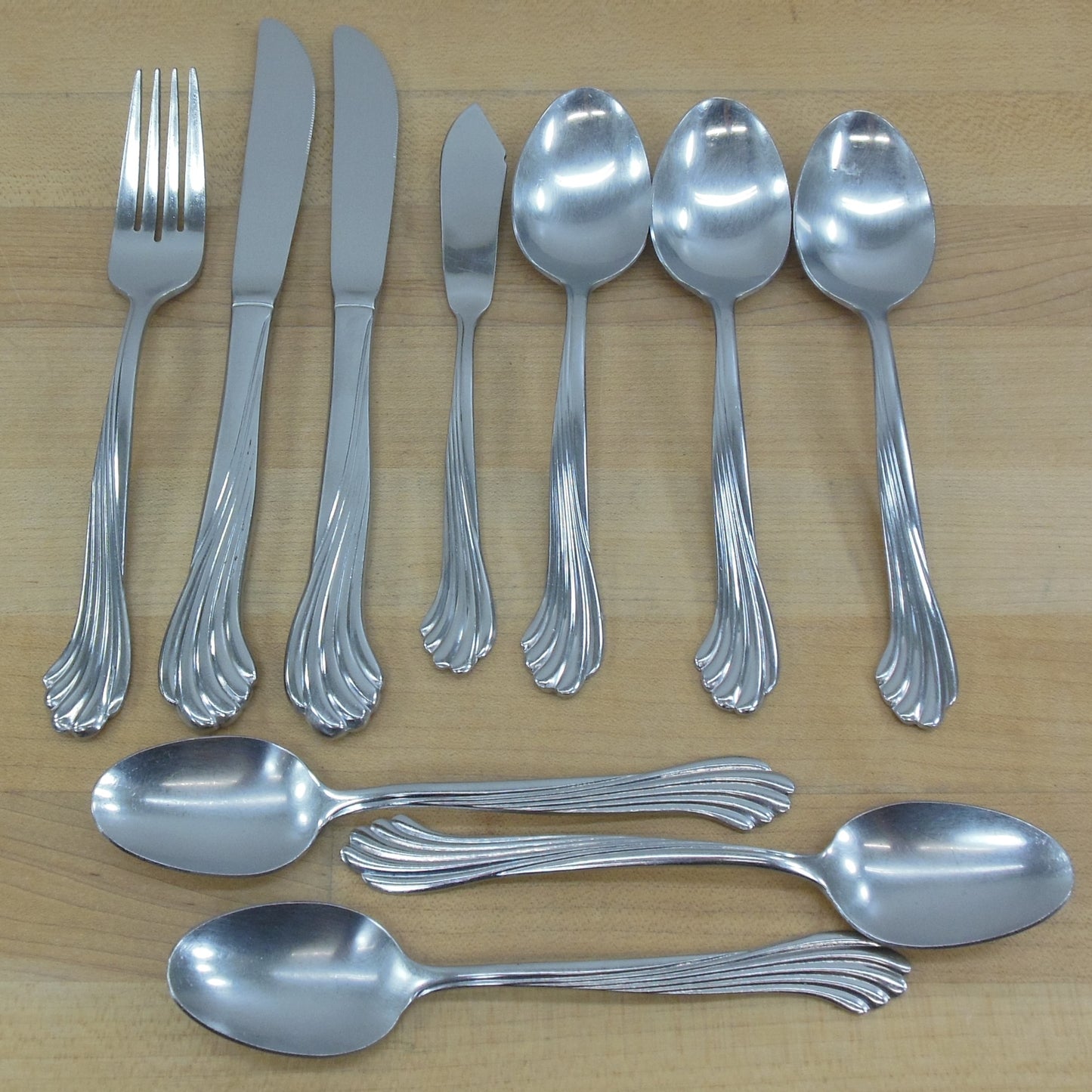 Rogers Co. Stanley Roberts Dawn Stainless Flatware 10 Piece Lot Vintage Korea