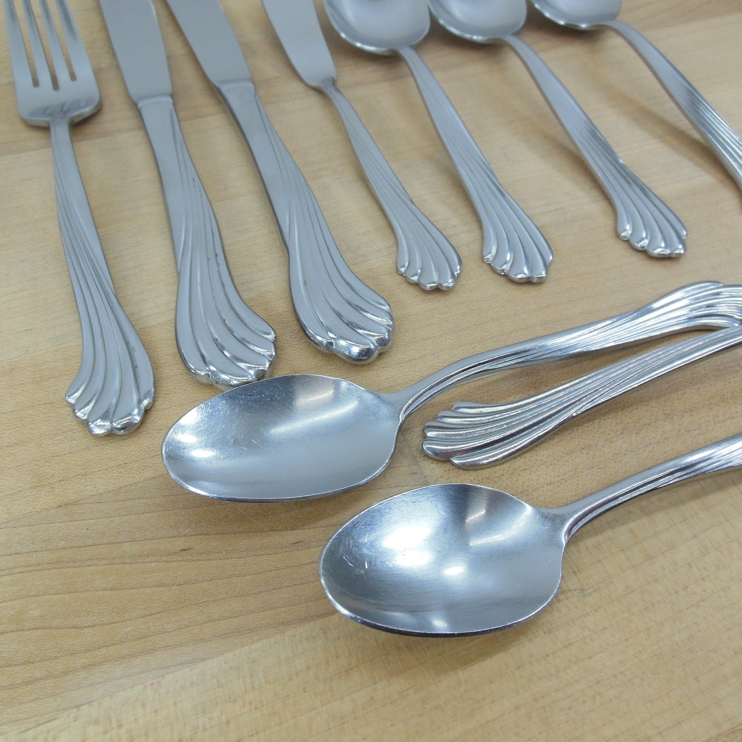 Rogers Co. Stanley Roberts Dawn Stainless Flatware 10 Piece Lot Teaspoon Place Spoon
