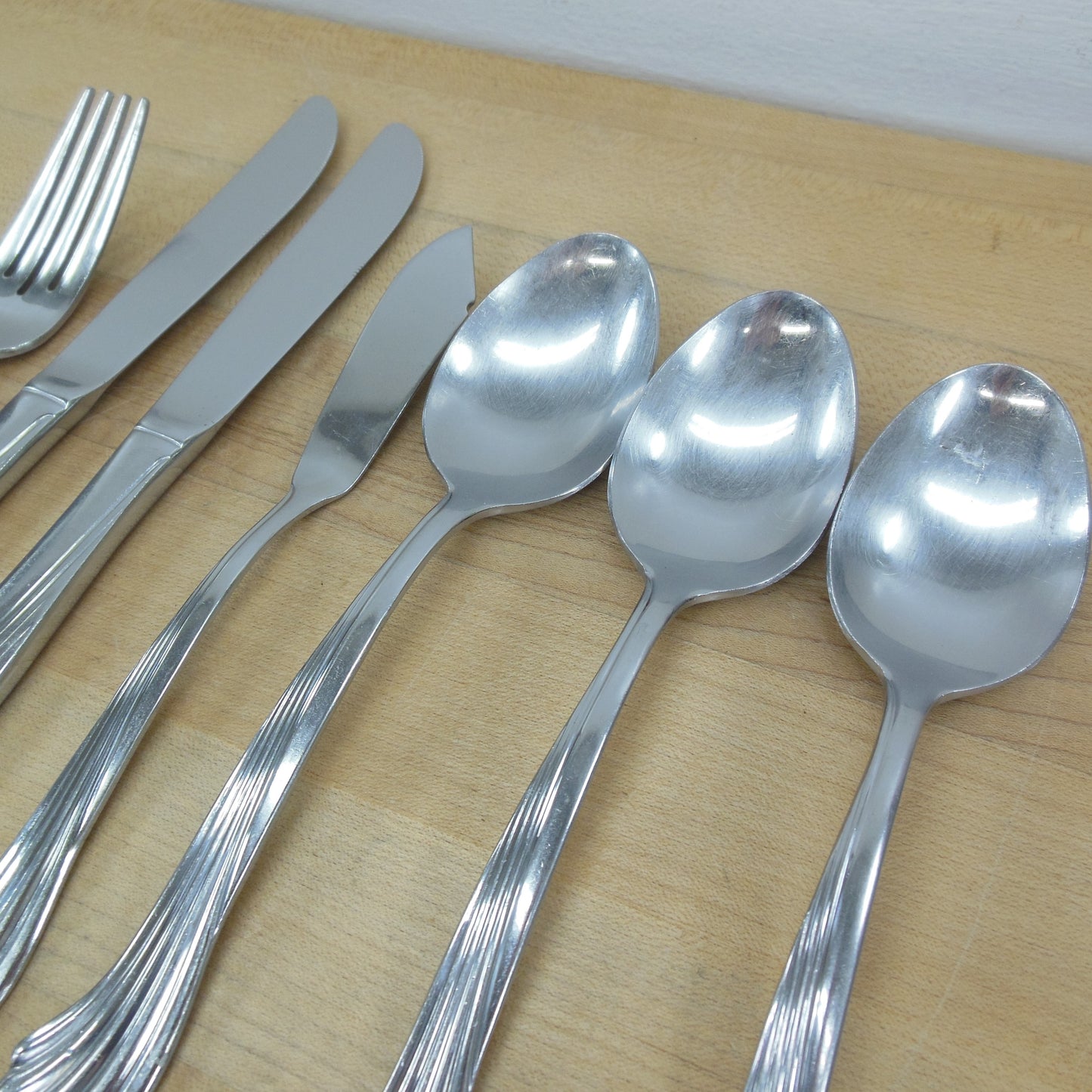 Rogers Co. Stanley Roberts Dawn Stainless Flatware 10 Piece Lot Fork Knife