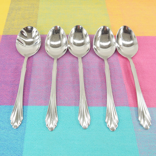 Retroneu Barrington Stainless Flatware - 4 Teaspoons & 1 Sugar Spoon