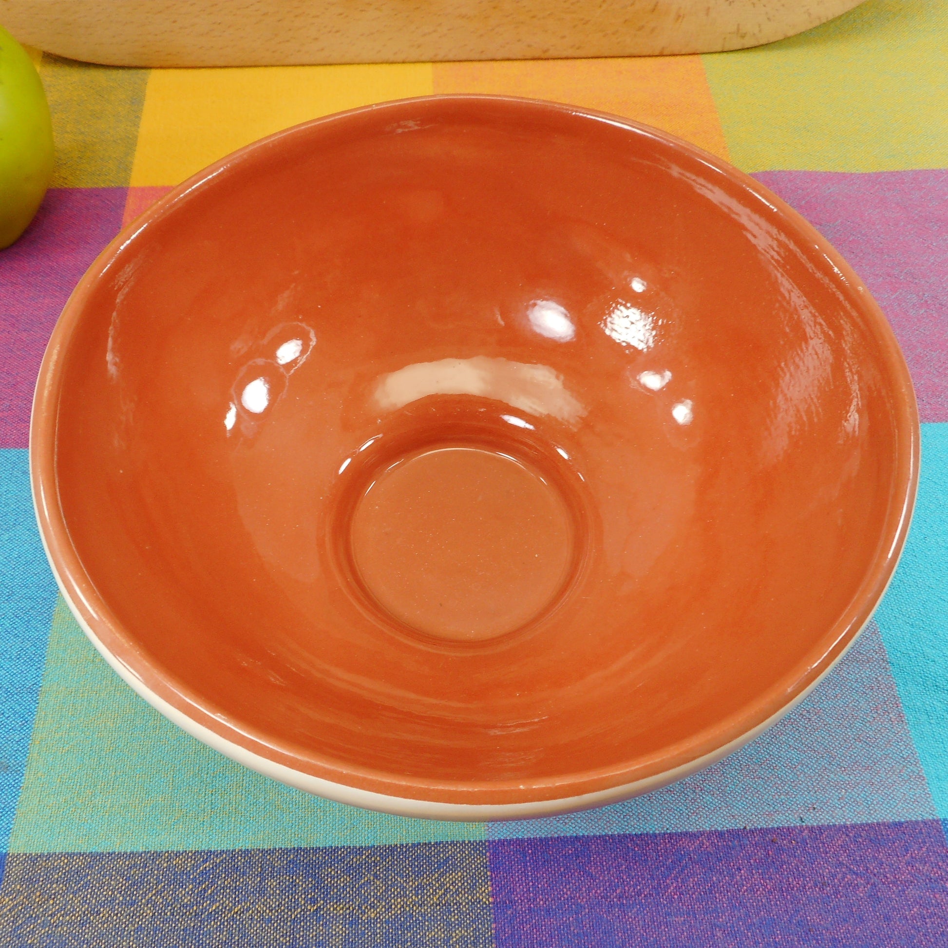 Ruth Price Pottery Pennsylvania Dutch Amish Mottoware Bowl - What Does it Give Pretzels or What? Red Clay