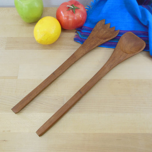 Teak Wood Large 14" Salad Servers MCM