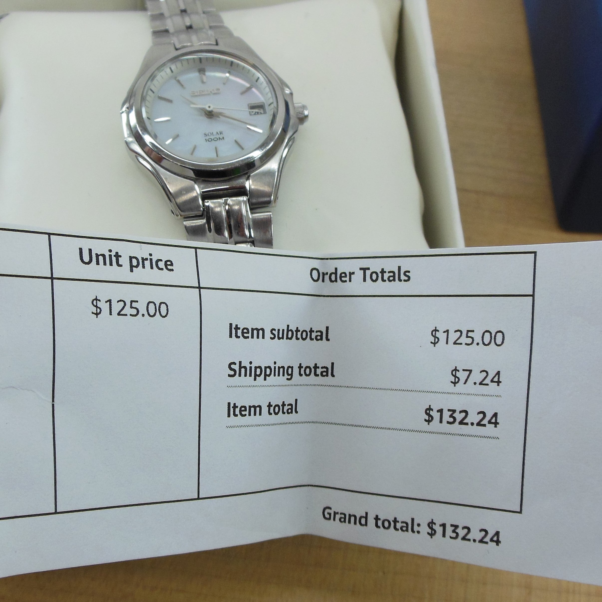 Seiko solar 100m outlet watch price