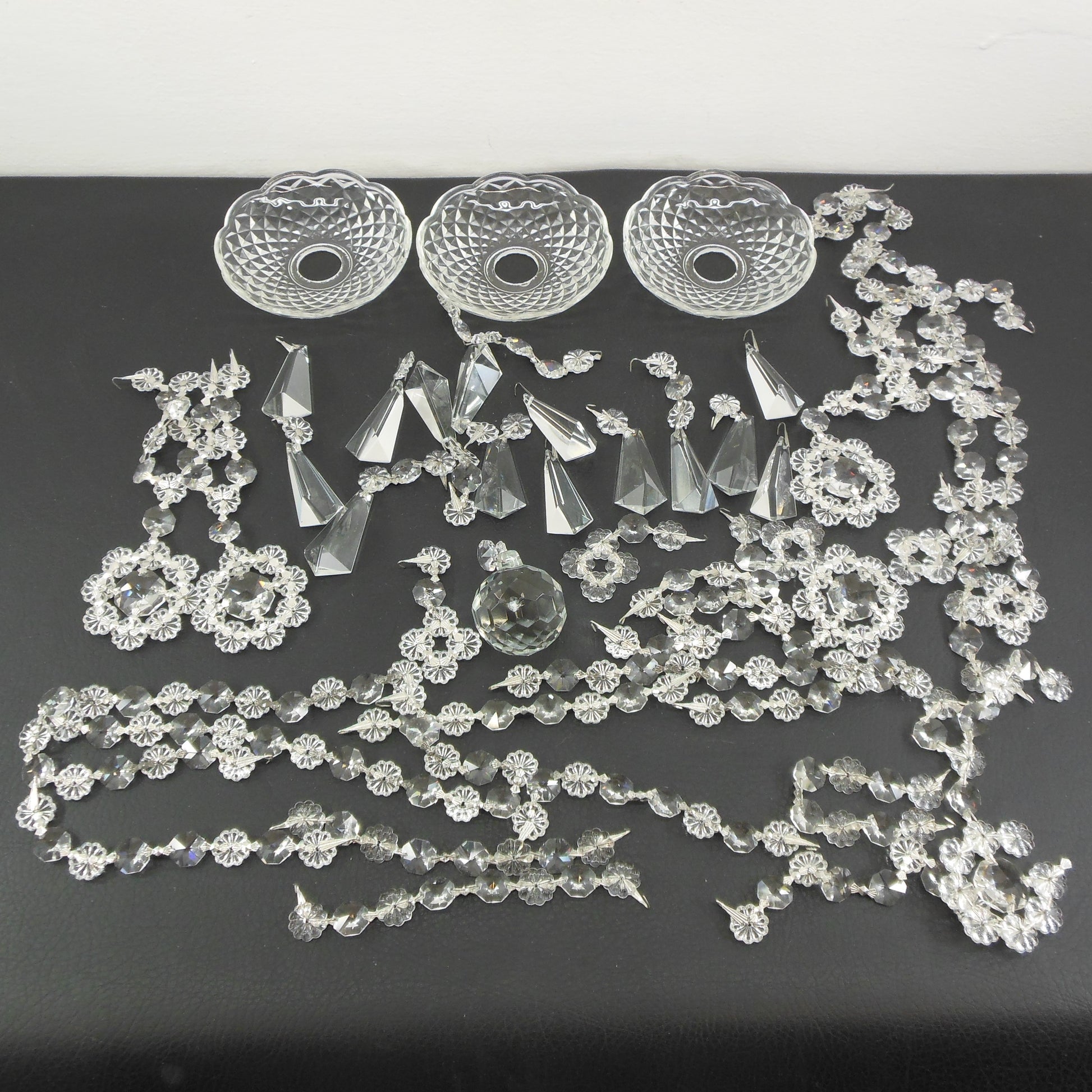 A. Schonbek Chandelier Crystal Glass Parts Pendants Prisms Drops