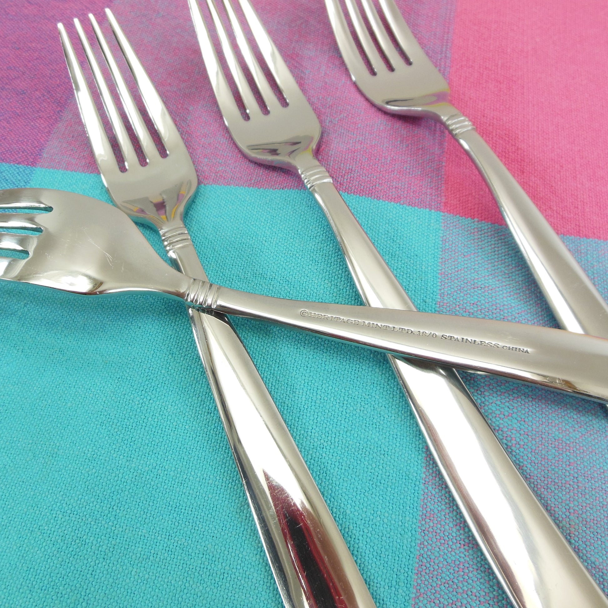 Heritage Mint Ltd. Simplicity Stainless - 4 Dinner Forks Used