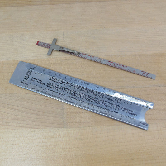 Snap-On Complimentary Pocket Ruler & Acme Superstrip Weight Calculator Vintage