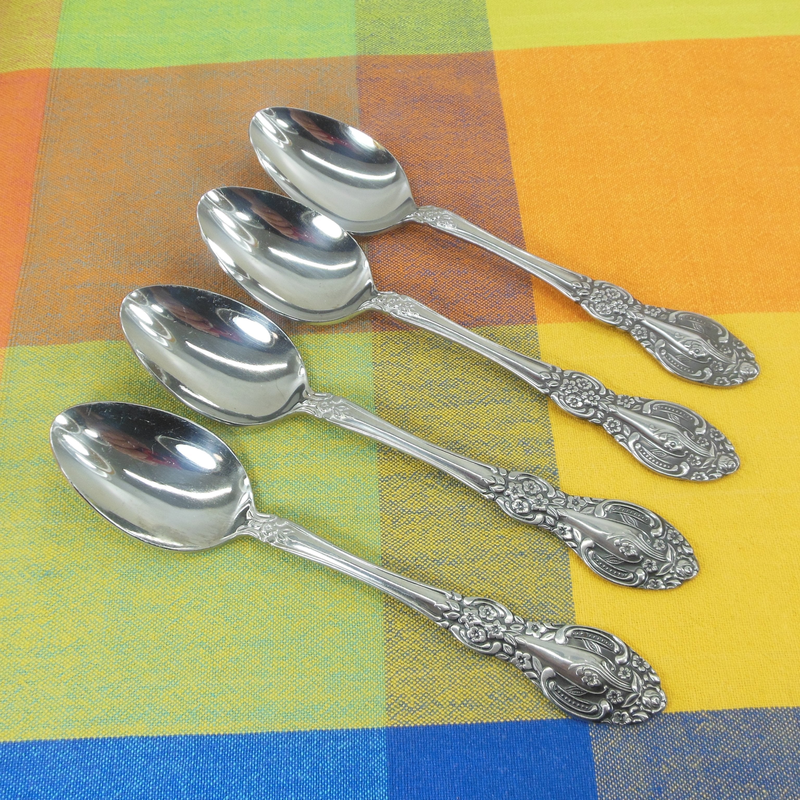 Springtime Silverware Japan Springtime Japan Unknown Maker Stainless Flatware - 4 Place Soup Spoon ...