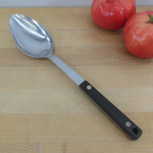 Flint Ekco Arrowhead Stainless USA Solid Kitchen Spoon - Black Handle 1913