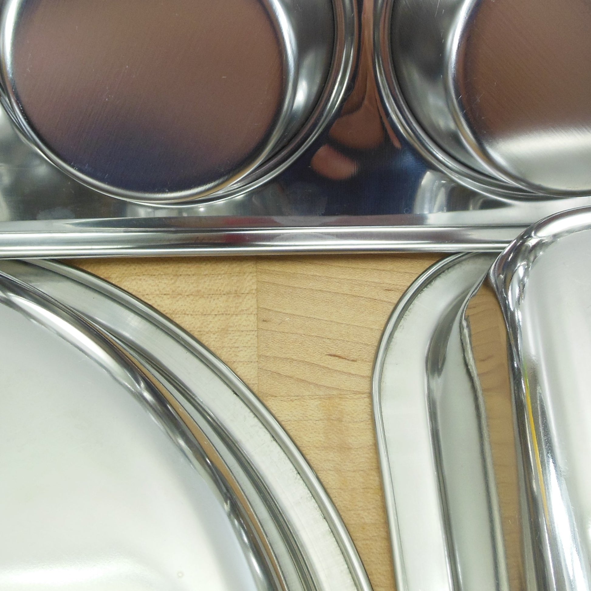 Mirror Stainless Steel Unbranded Trio Cake/Pie, Loaf & Muffin Pans Flat Rim