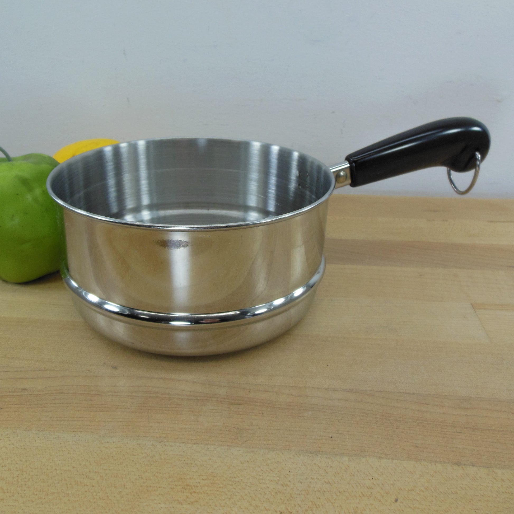 Revere Ware Stainless Saucepan Small 6-1/4" Steamer Insert Black Handle