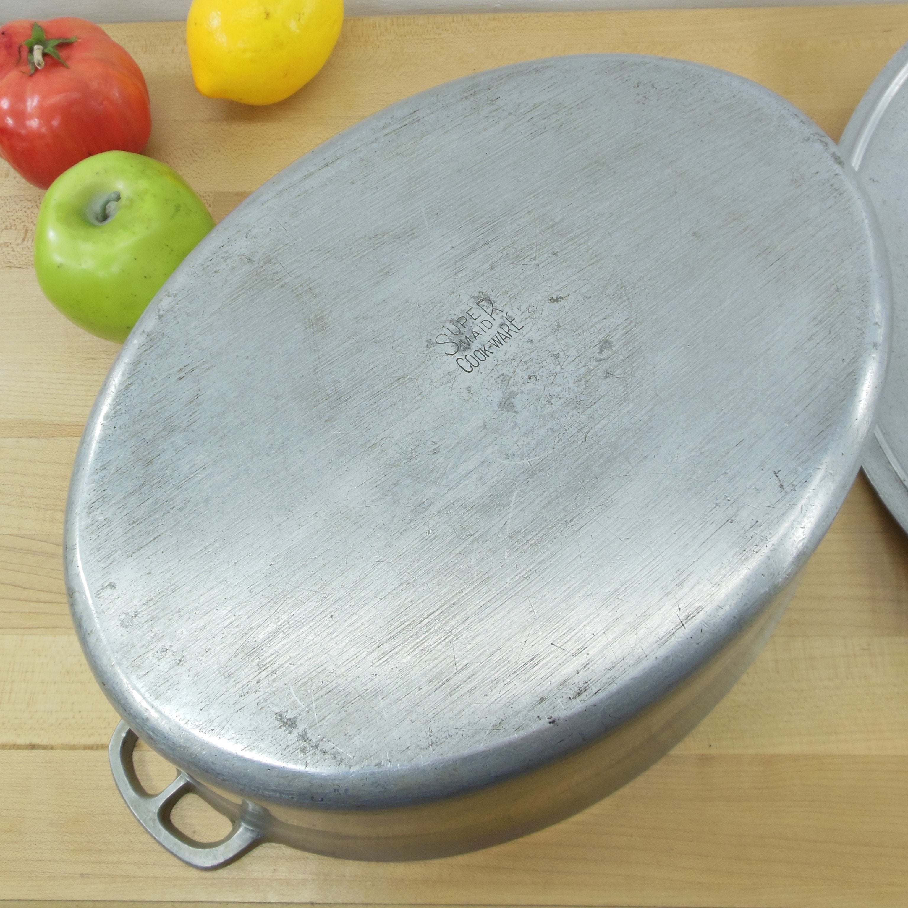 Super 2024 Maid Supreme 267 Aluminum Oval Roasting Pan with Lid 6 Quart Dutch Oven