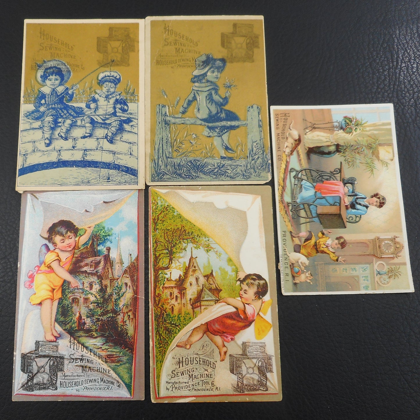 Antique Trade Cards Household Sewing Machine Providence Tool Co. - 5 Lot
