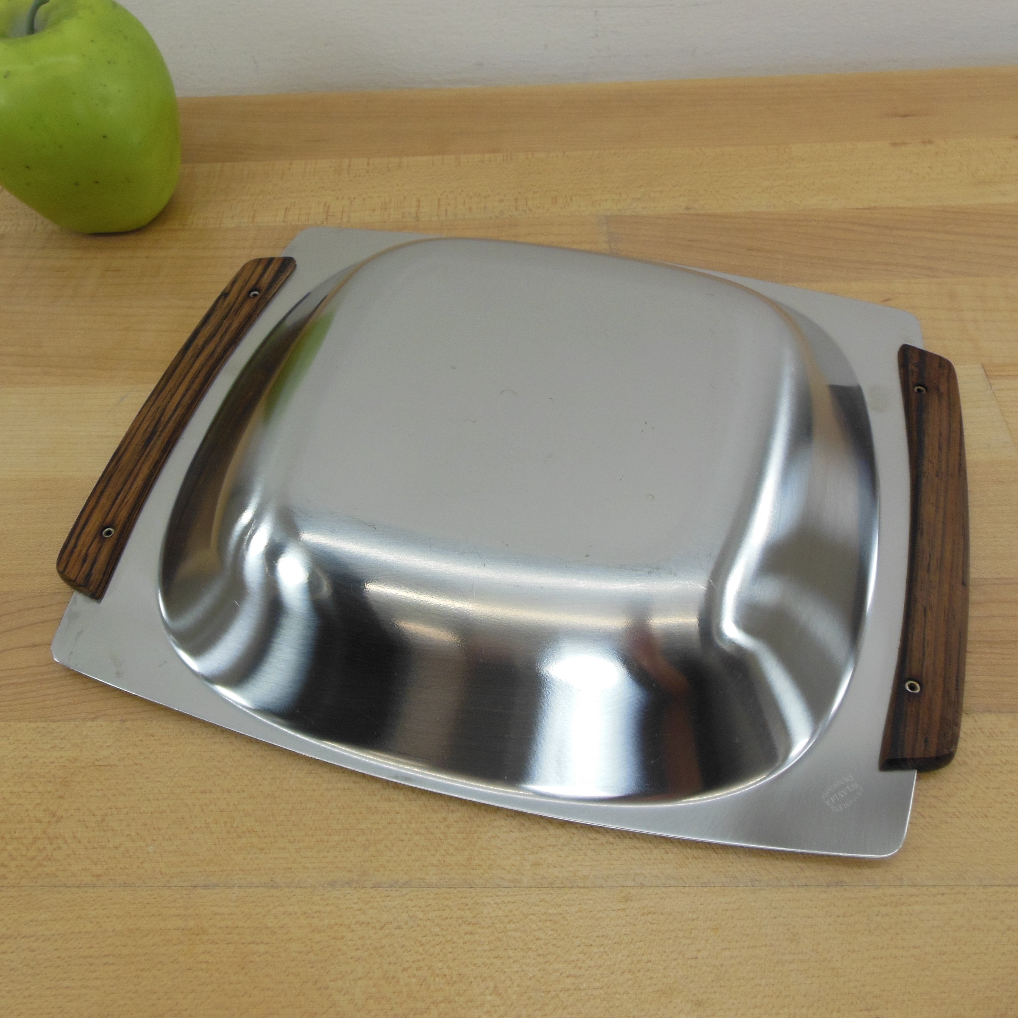 Selandia Denmark Modern Stainless Serving Bowl Teak Handles