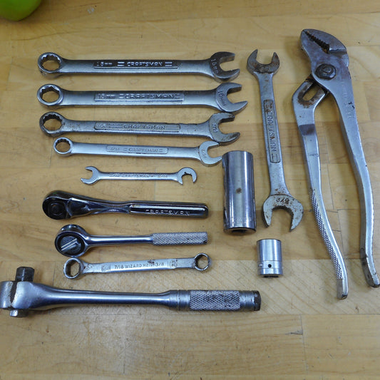 USA 13 Piece Tool lot Sockets Wrench Craftsman Wizard Armstrong Etc.