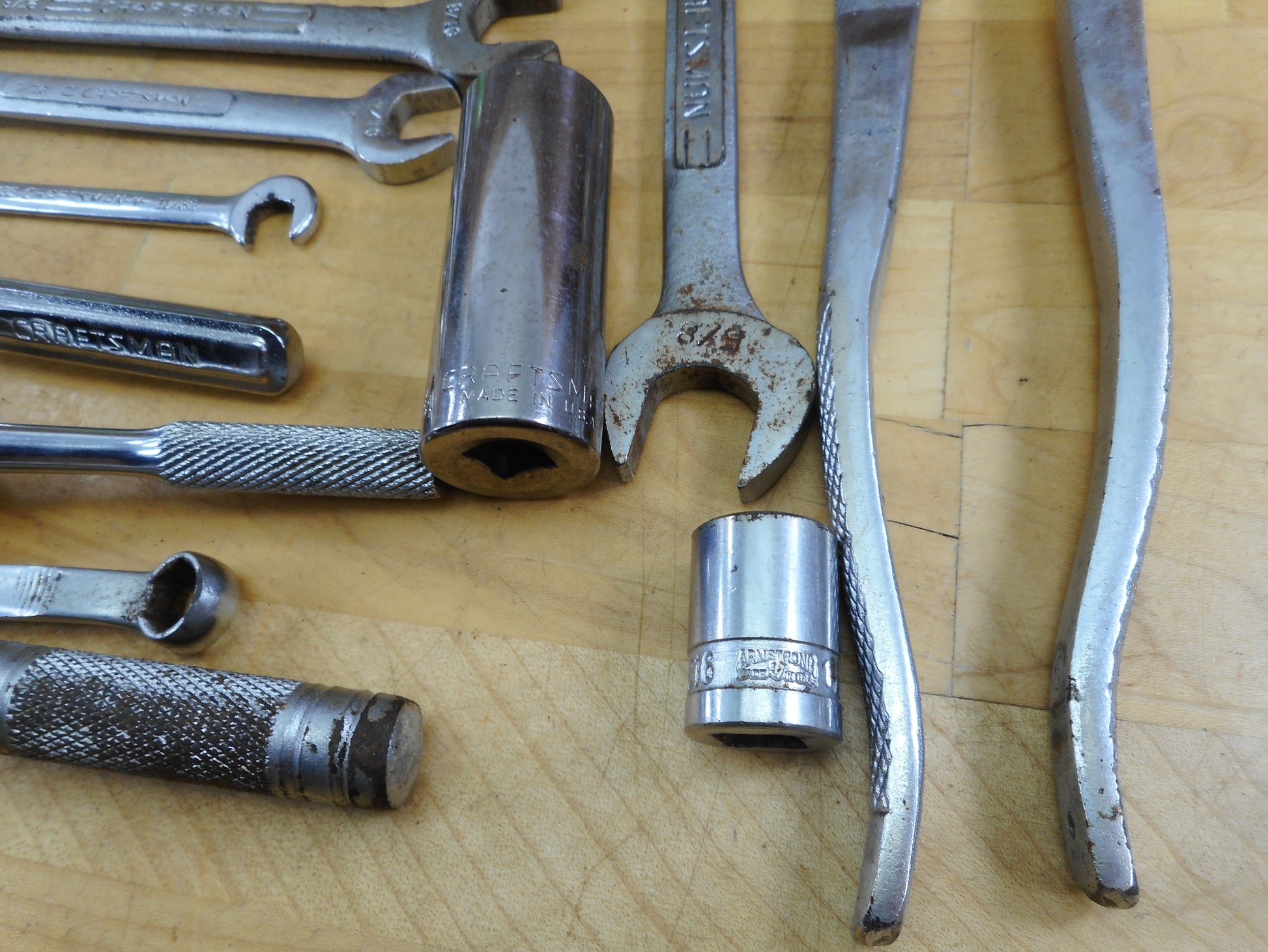 USA 13 Piece Tool lot Sockets Wrench Craftsman Wizard Armstrong Etc. Mechanics