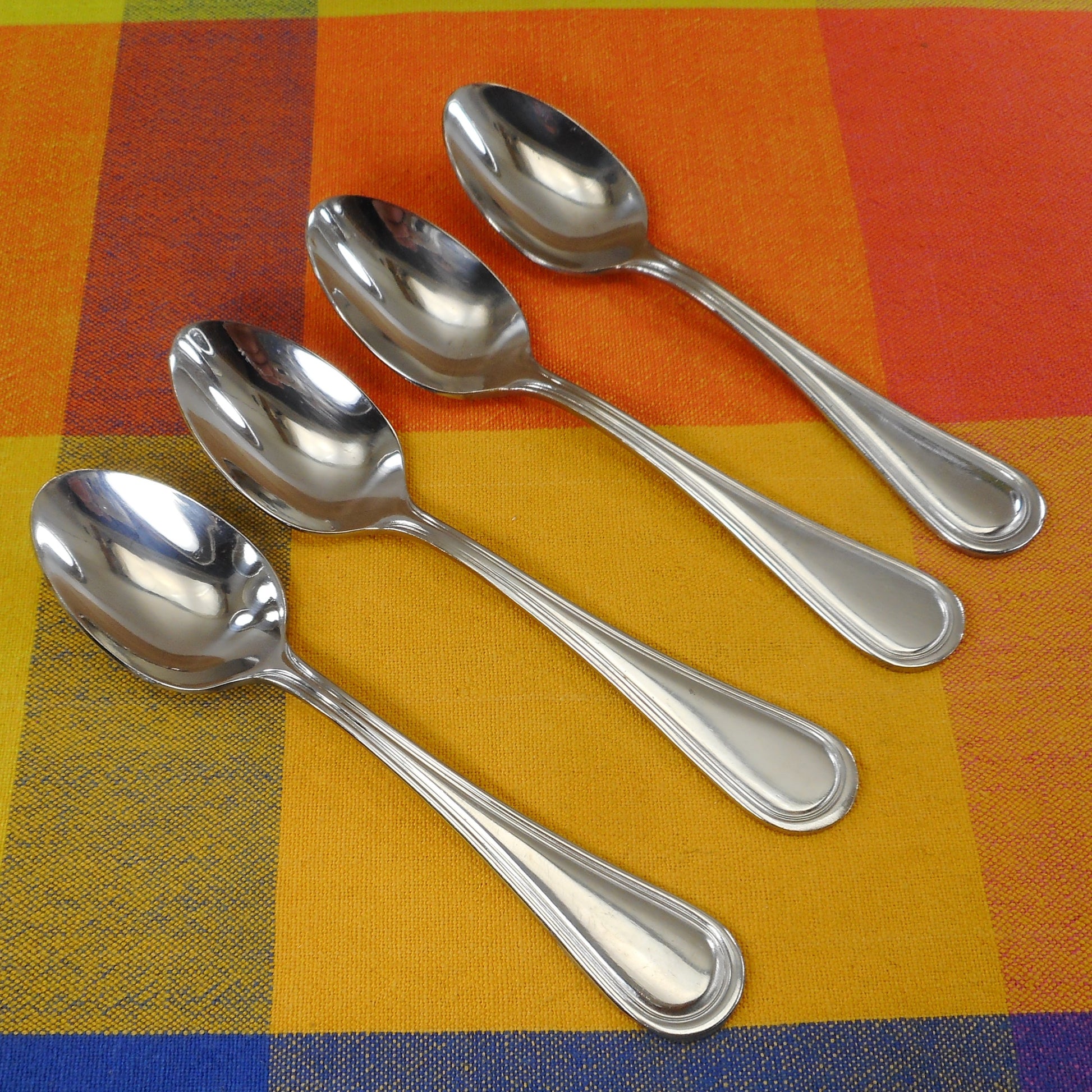 Towle Stratford Stainless Flatware China Outlined Handle - 4 Set Teaspoons