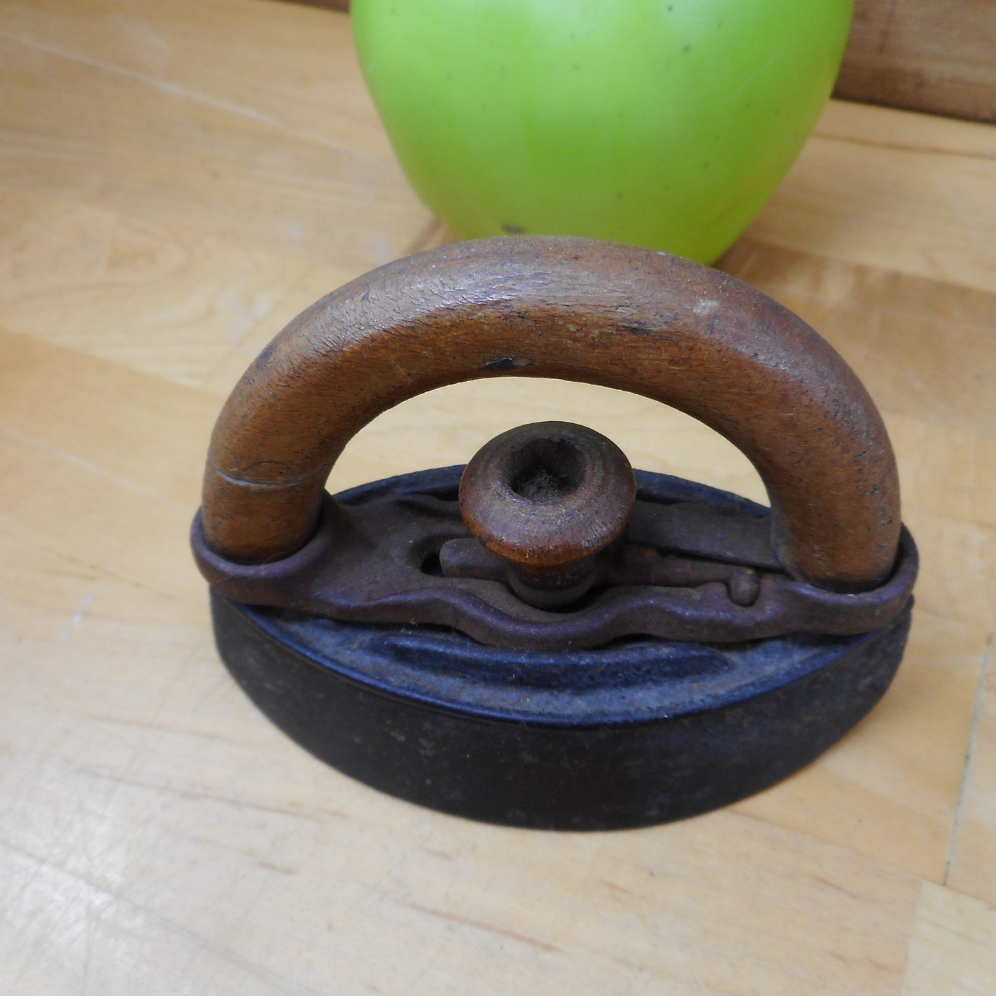 Toy Child's Antique SAD Iron Wood Handle Used