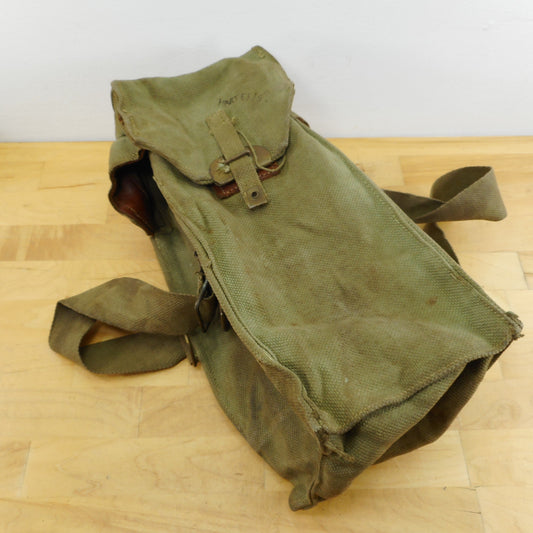 US Army WWII Canvas Leather Light Instrument Bag Pouch