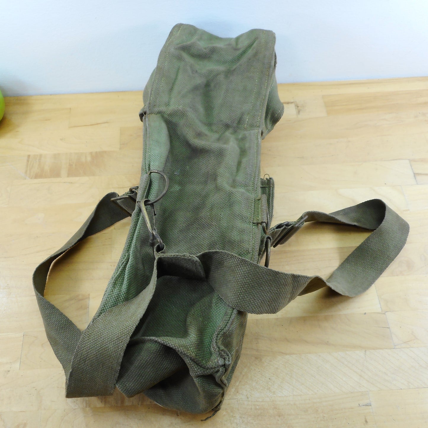 US Army WWII Canvas Leather Light Instrument Bag Pouch Soiled