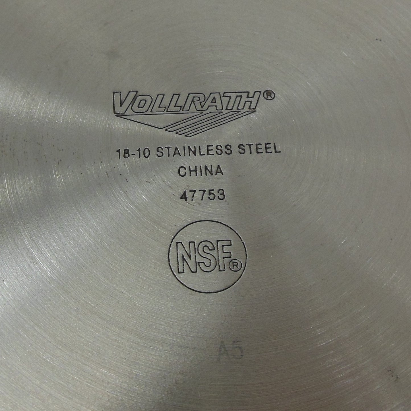 Vollrath Intrigue Stainless 47753 Large Heavy Duty 12.5" Fry Pan Skillet NSF Used