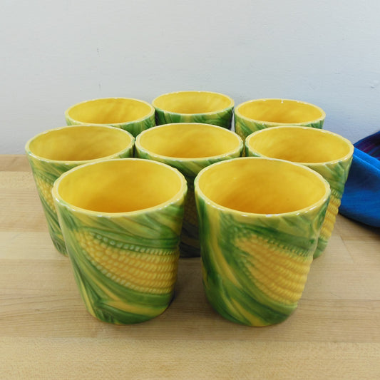 Vallona Starr 1946 California Pottery 8 Set Corn Cob Ear Tumblers