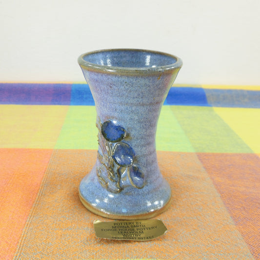 Myrna Smith Forge House Pottery England Small Blue Violet Vase