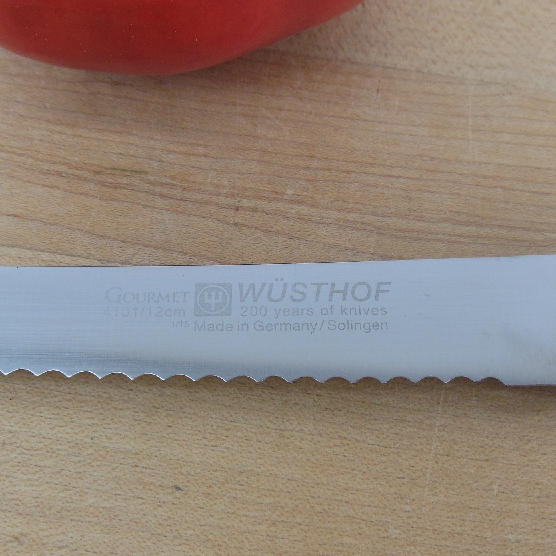 Wusthof Gourmet Solingen Germany Stainless 4101/12cm Serrated Utility Vegetable Knife used