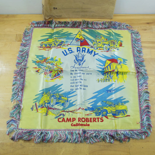 US Army 7th Armored Division Camp Roberts 1950's Sweetheart Pillow Sham Named