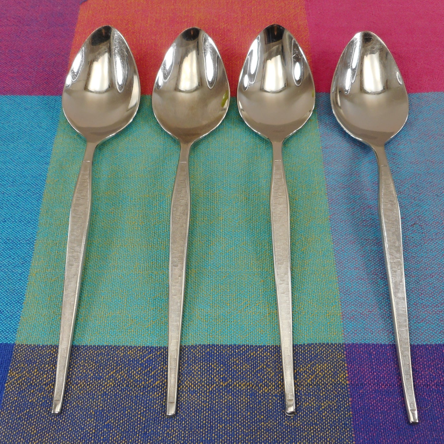 Oneida West Bend Stainless Flatware Shadow Weave - 4 Place Spoons