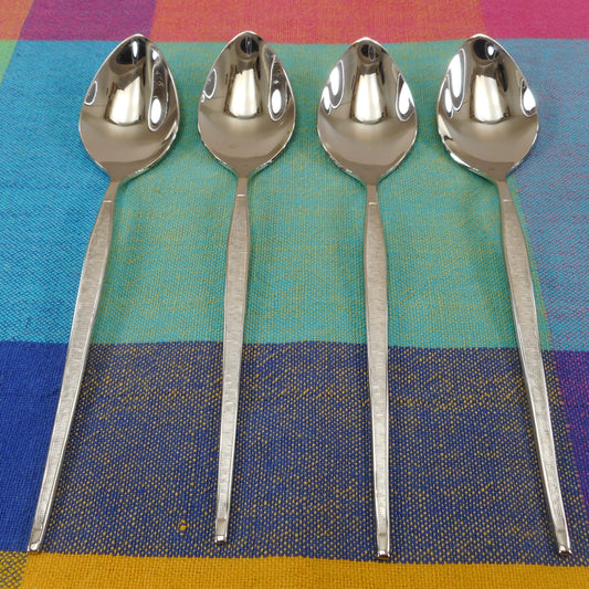 Oneida West Bend Shadow Weave Stainless 4 Teaspoons