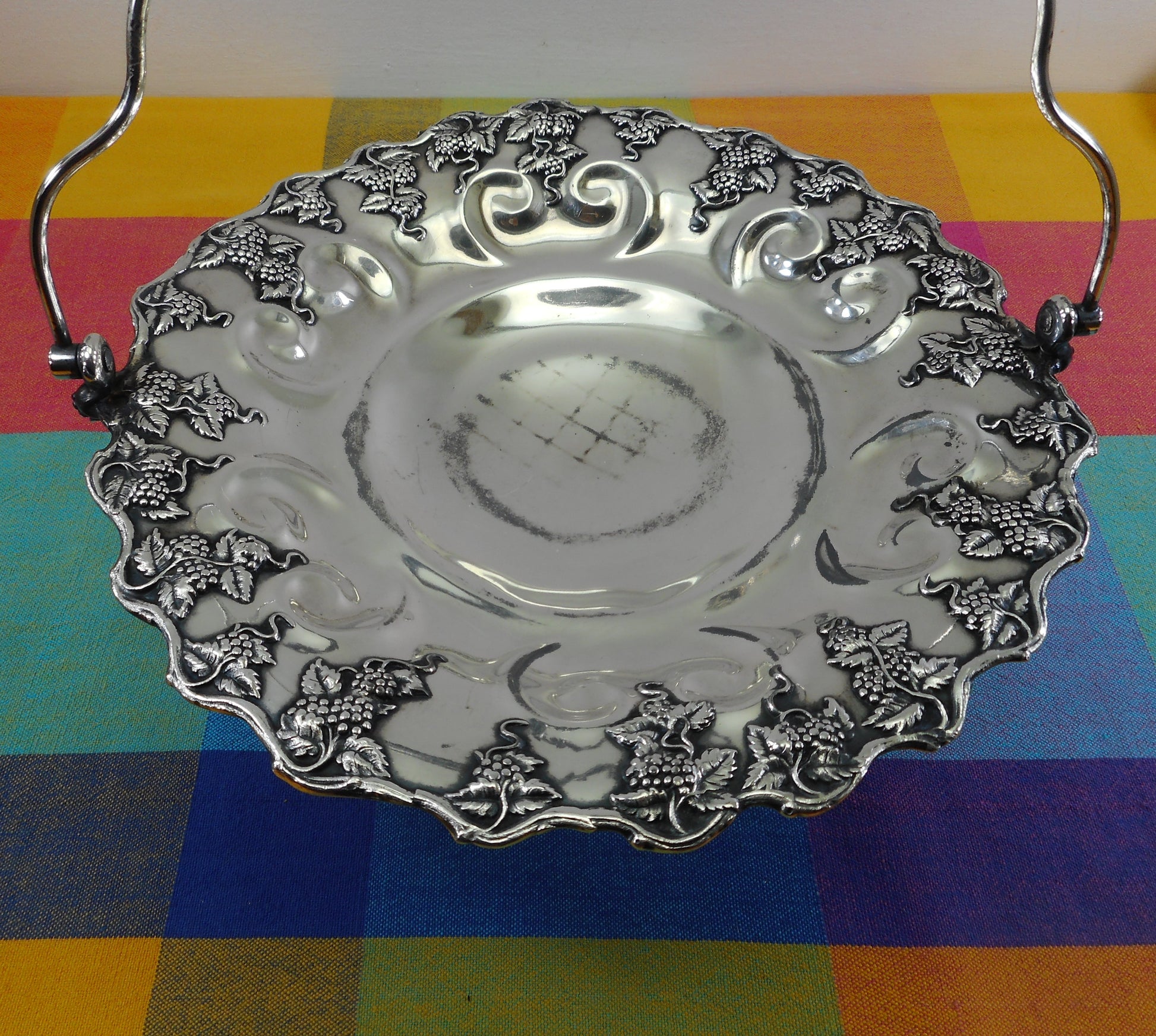 E.G. Webster Quadruple Silver Plate Wedding Basket Repousse Blackberry Bowl
