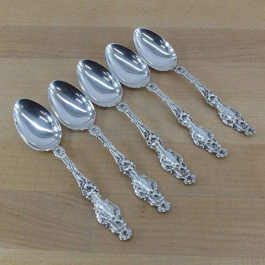 Whiting 1902 Lily Sterling Silver 5 O'Clock Teaspoons 5 Set - Mono S Antique