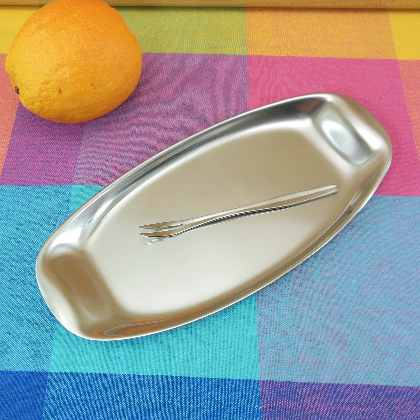 WMF Germany Cromargan Stainless Relish Serving Tray & Fork