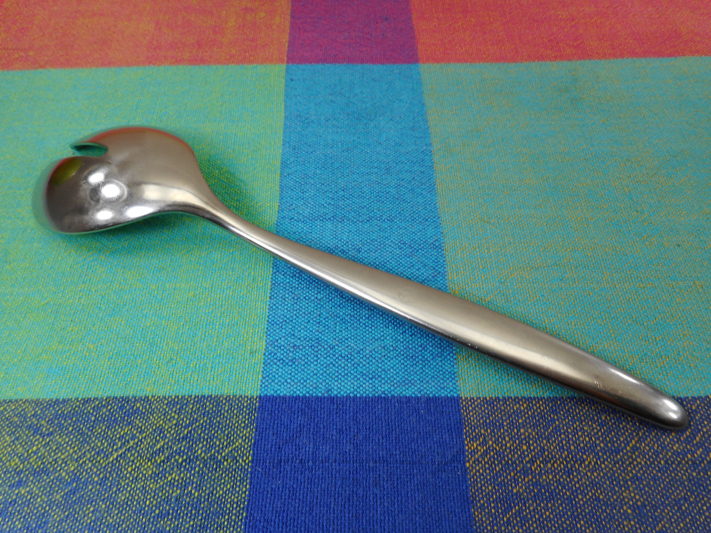 WMF Cromargan Germany Laurel Stainless Flatware - Pierced Table Serving Spoon 7.5" Used Vintage