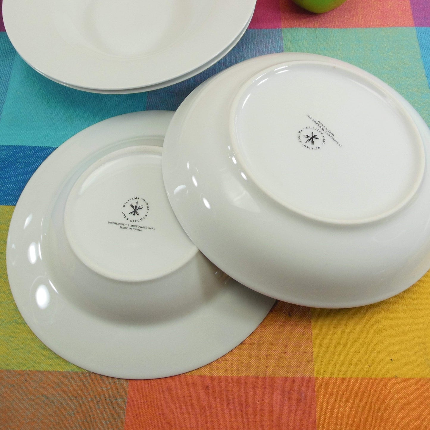 Williams Sonoma White Open Kitchen 6 Bowl Lot - Pasta Soup 8.5"