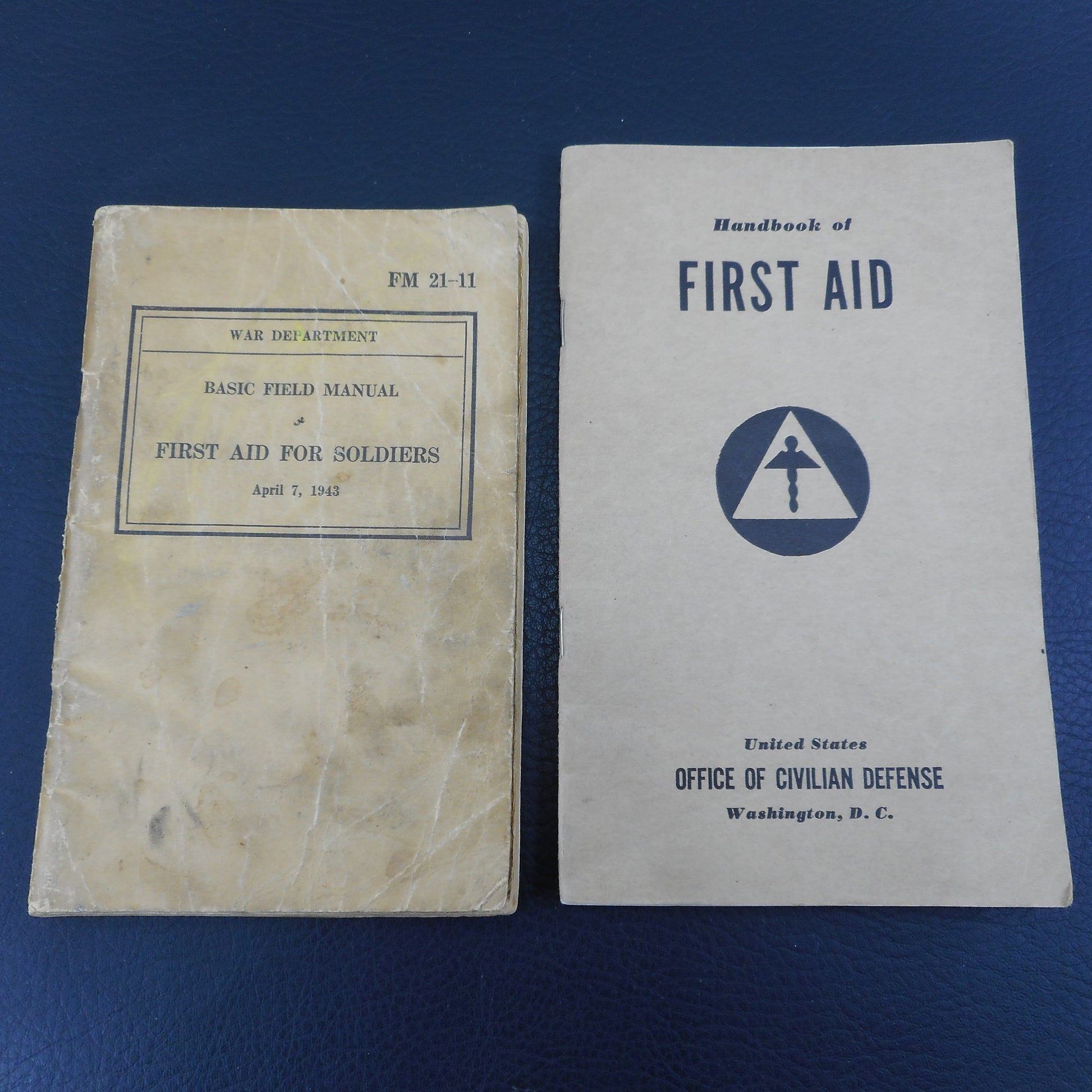 WWII 1943 Basic Field Manual First Aid For Soldiers & Civil Defense Books